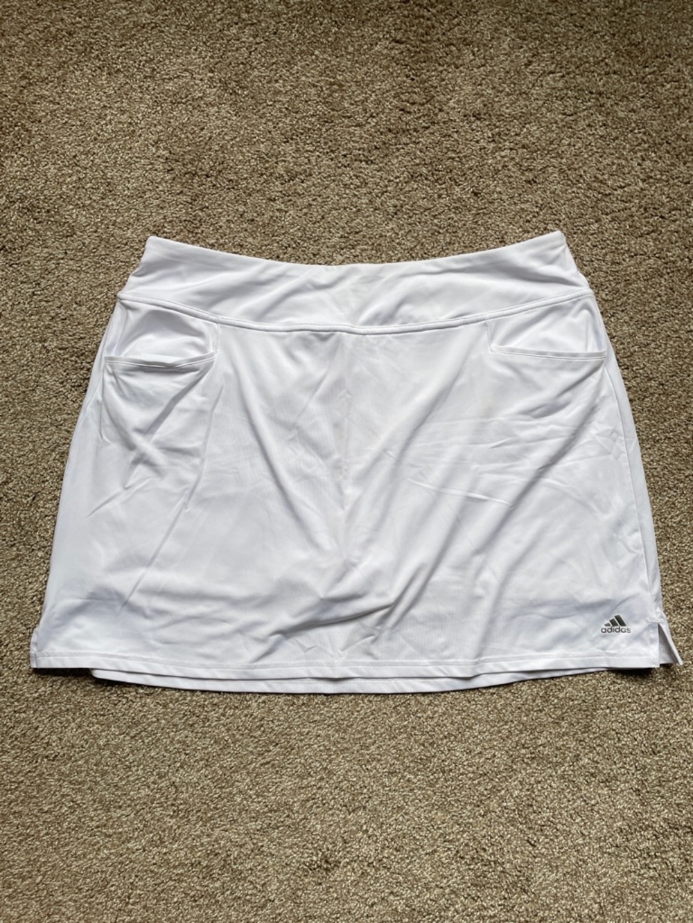adidas White Athletic Skort with Side Pockets